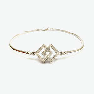 Audrey 14K White Gold Bangle Bracelet with Diamond | Ocampo's Fine Jewellery