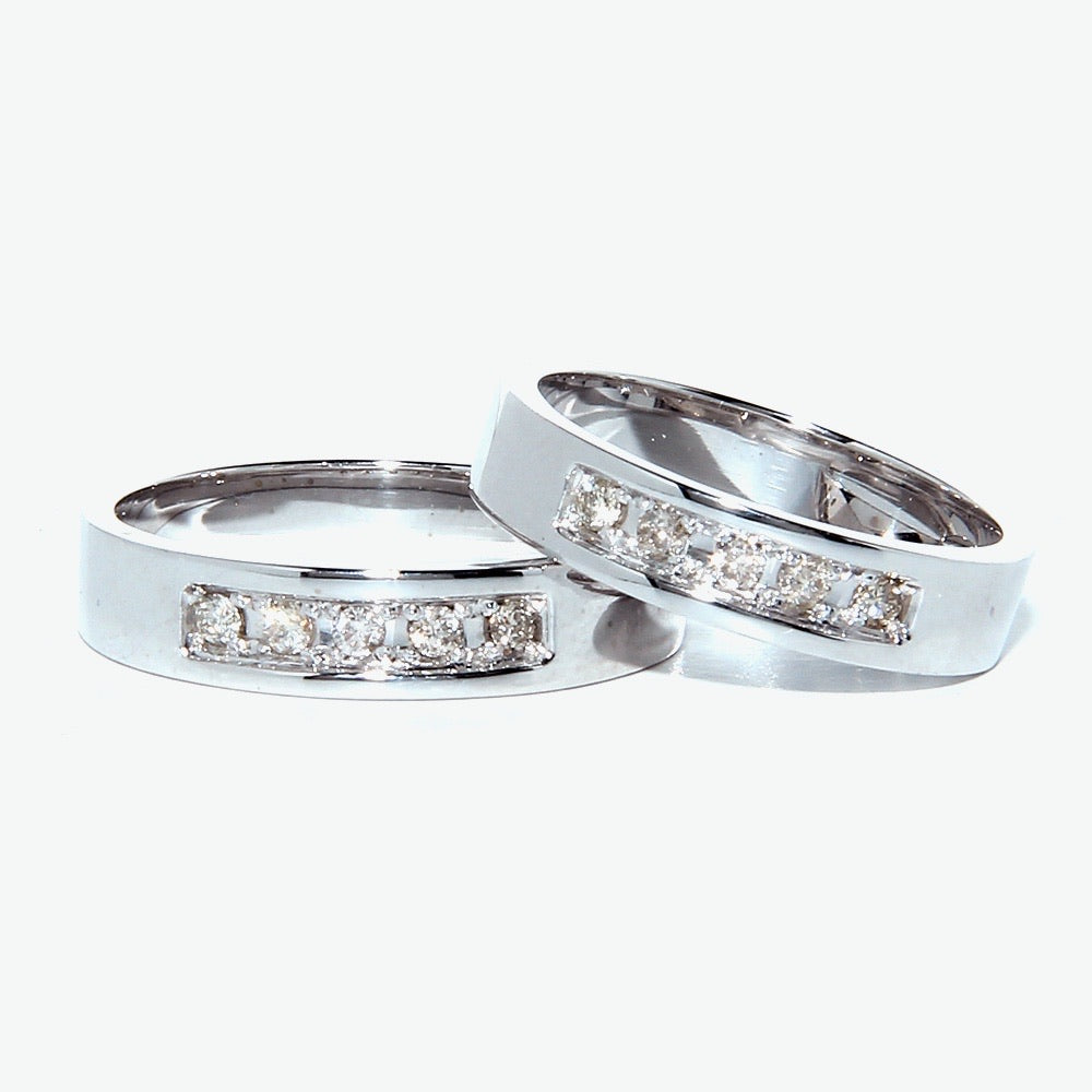 Aziza 14K White Gold Wedding Rings with Diamond Philippines | Ocampo's Fine Jewellery