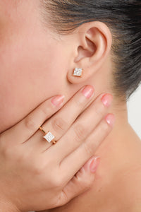 Duchess Illusion 14k Yellow Gold Stud Earrings with Diamond | Ocampo's Fine Jewellery