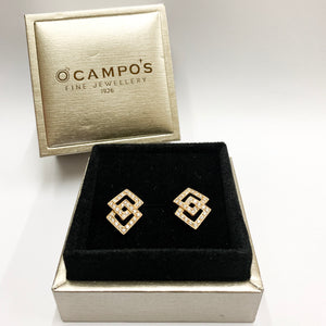 Audrey 14K White Gold Stud Earrings with Diamond | Ocampo's Fine Jewellery