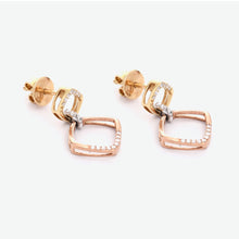 Load image into Gallery viewer, Holly 18k Tri Color Gold with Diamond Dangling Earrings | Ocampo&#39;s Fine Jewellery
