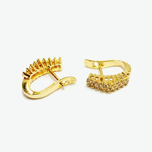 Cleo Pyramid 14k Yellow Gold Stud with Diamond Earrings  | Ocampo's Fine Jewellery