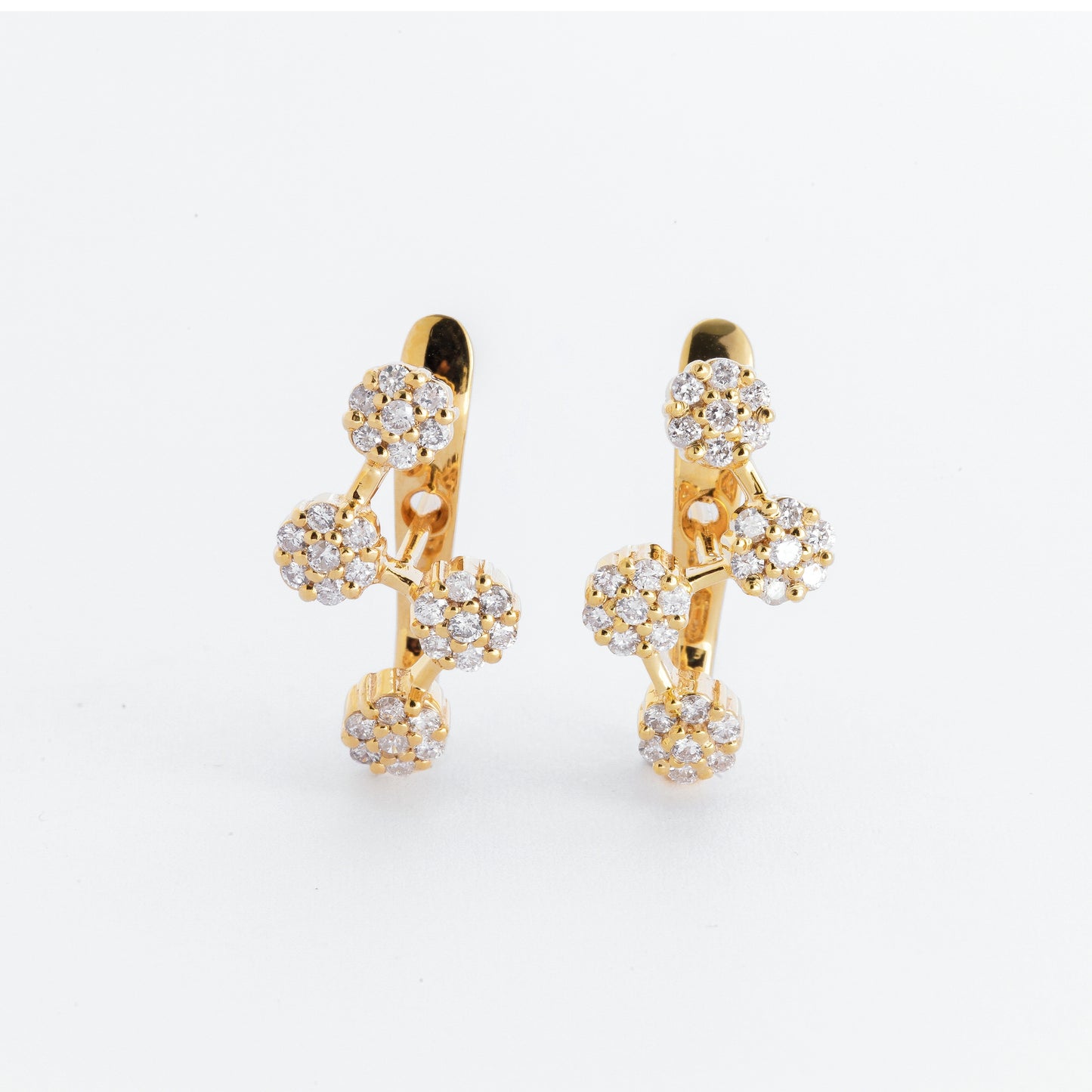 Azalea 14k Yellow Gold Stud Earrings with Diamond  | Ocampo's Fine Jewellery