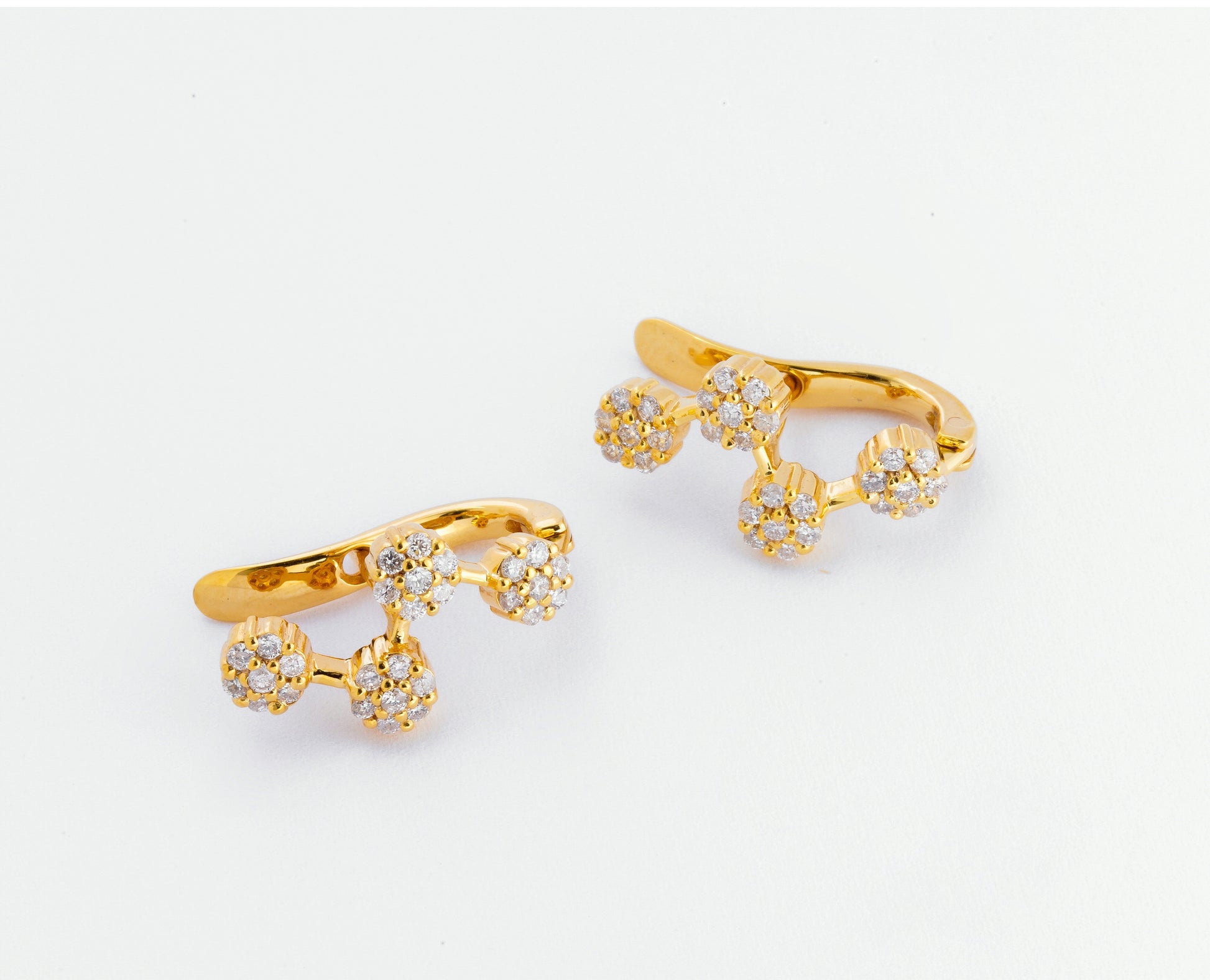 Azalea 14k Yellow Gold Stud Earrings with Diamond  | Ocampo's Fine Jewellery