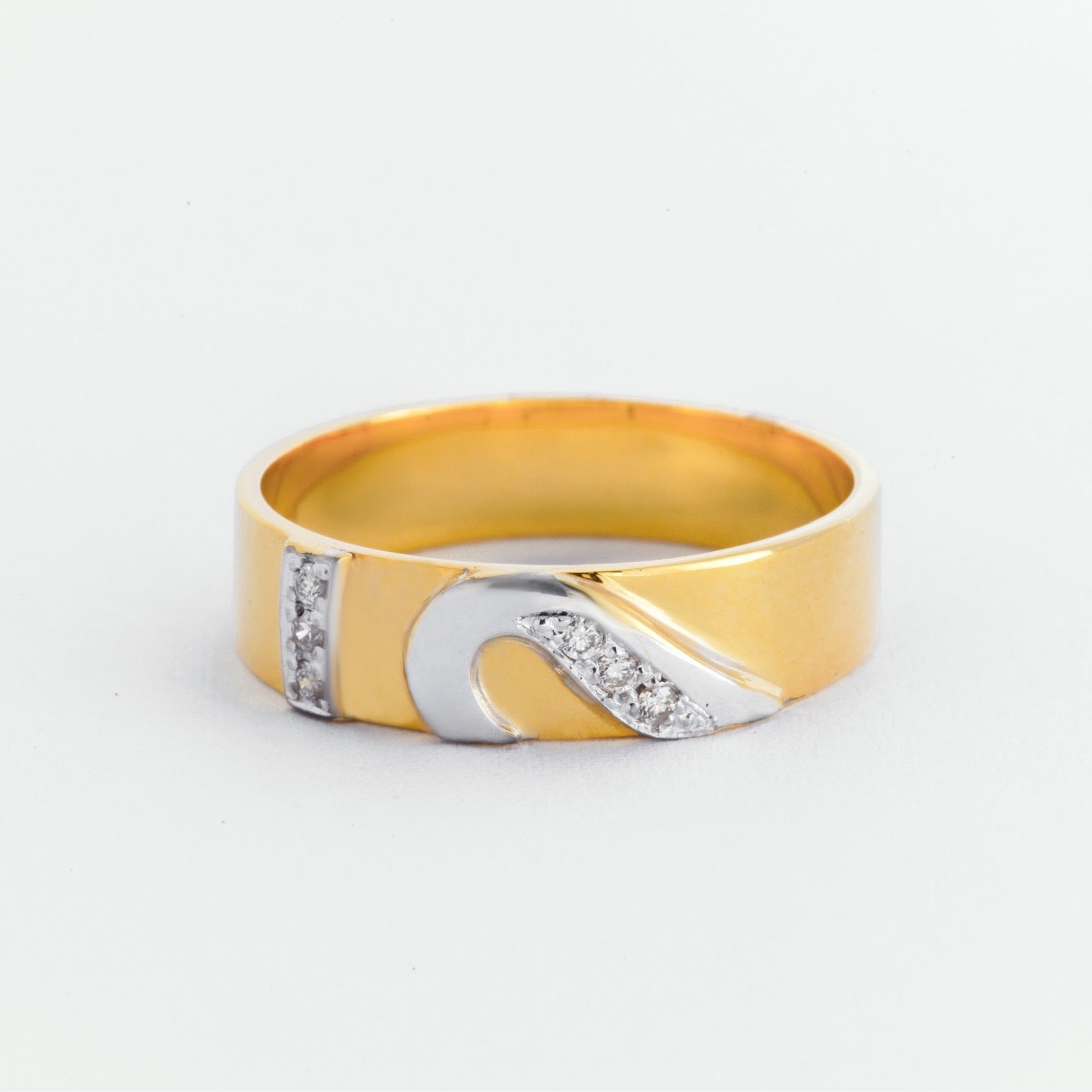 Hannah Two Tone 18k Gold Wedding Rings with Diamonds | Ocampo's Fine Jewellery