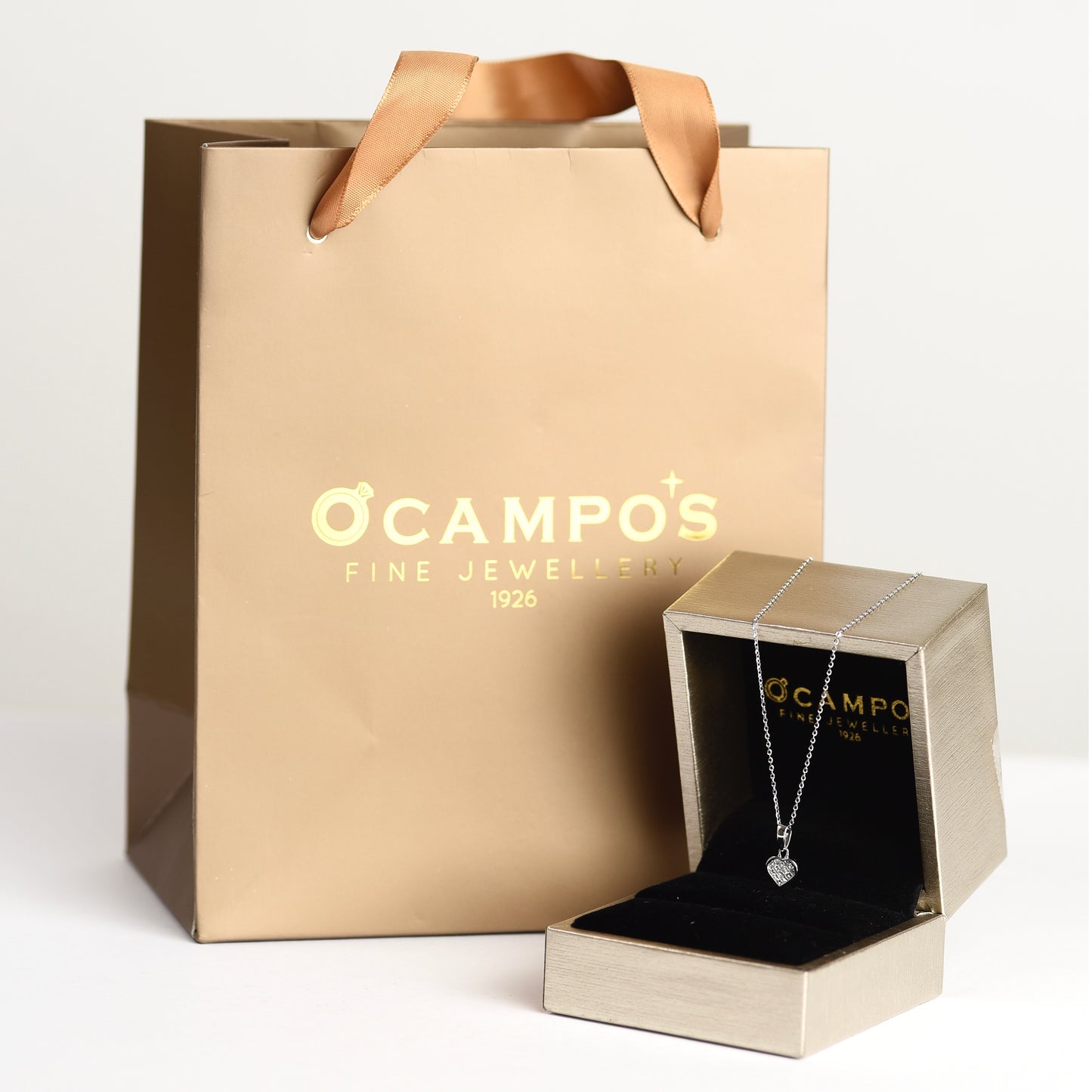 Maya 18k White Gold Heart Diamond Necklace | Ocampo's Fine Jewellery