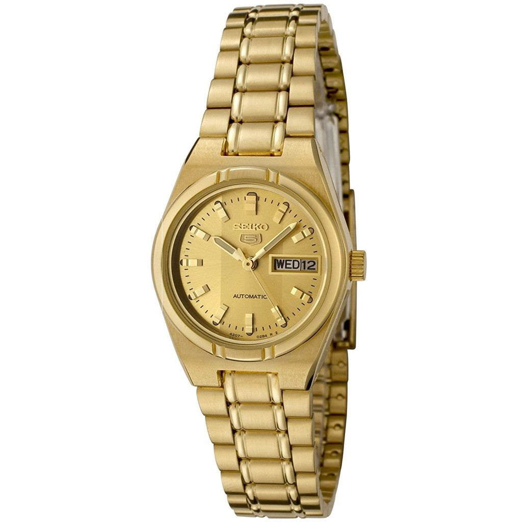 SEIKO 5 Gold Tone Womens Automatic Original Watch SYM600K1
